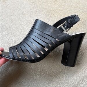 Elegant Tahari Black Women's Heeled multi strap  MAKAILYN Sandals leather